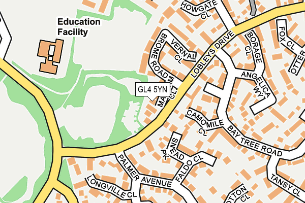 GL4 5YN map - OS OpenMap – Local (Ordnance Survey)