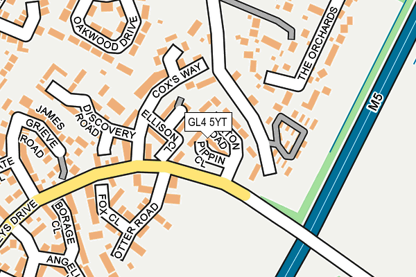 GL4 5YT map - OS OpenMap – Local (Ordnance Survey)