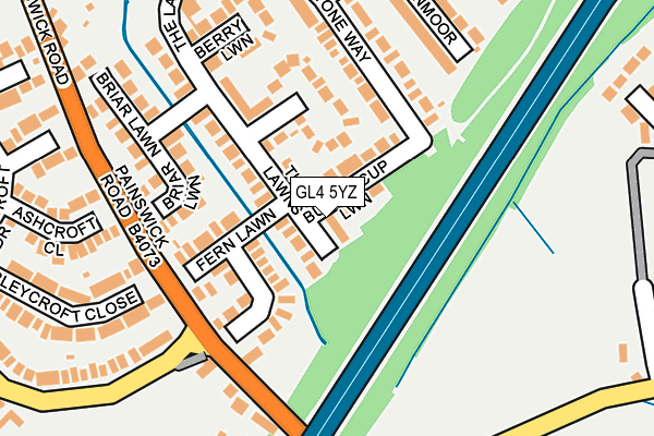 GL4 5YZ map - OS OpenMap – Local (Ordnance Survey)