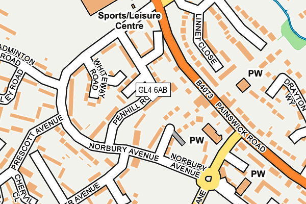 GL4 6AB map - OS OpenMap – Local (Ordnance Survey)