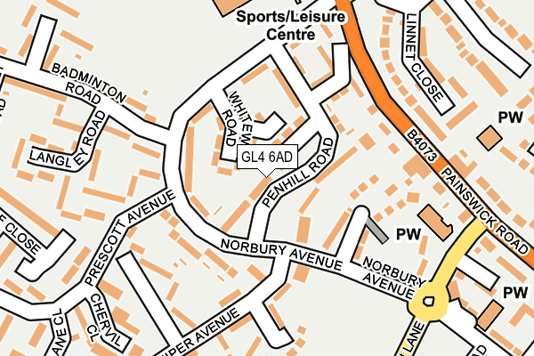 GL4 6AD map - OS OpenMap – Local (Ordnance Survey)