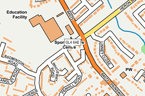 GL4 6AE map - OS OpenMap – Local (Ordnance Survey)