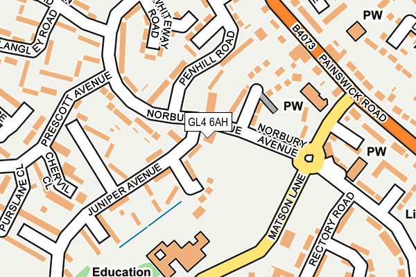 GL4 6AH map - OS OpenMap – Local (Ordnance Survey)