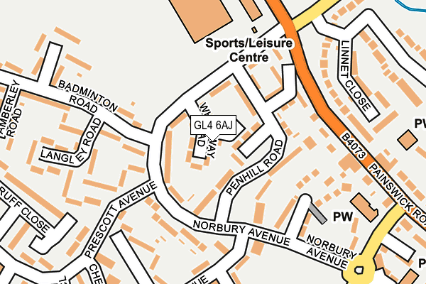 GL4 6AJ map - OS OpenMap – Local (Ordnance Survey)