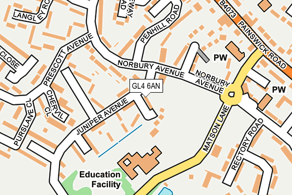 GL4 6AN map - OS OpenMap – Local (Ordnance Survey)