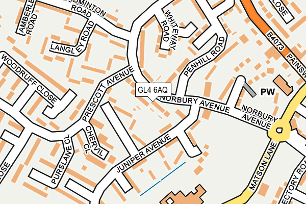 GL4 6AQ map - OS OpenMap – Local (Ordnance Survey)