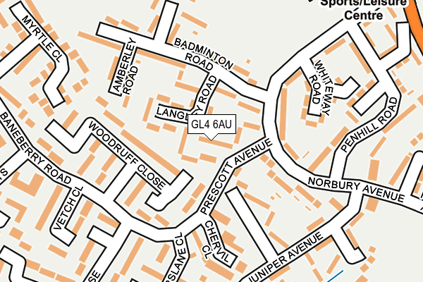 GL4 6AU map - OS OpenMap – Local (Ordnance Survey)