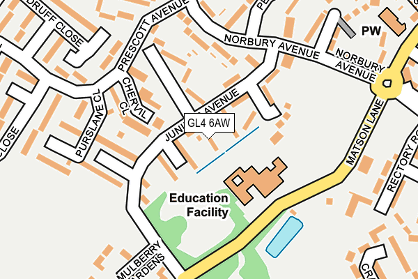 GL4 6AW map - OS OpenMap – Local (Ordnance Survey)