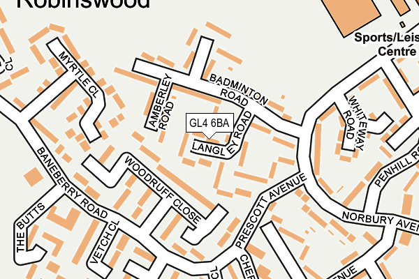 GL4 6BA map - OS OpenMap – Local (Ordnance Survey)