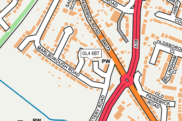 GL4 6BT map - OS OpenMap – Local (Ordnance Survey)