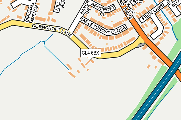 GL4 6BX map - OS OpenMap – Local (Ordnance Survey)