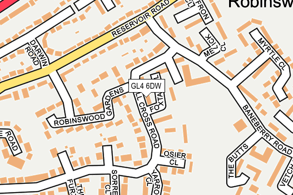 GL4 6DW map - OS OpenMap – Local (Ordnance Survey)