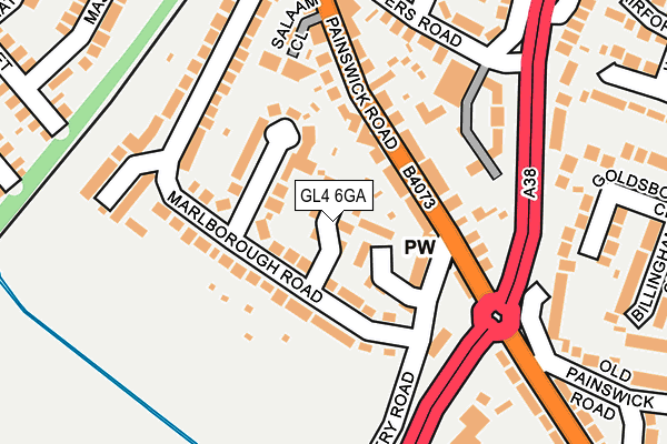 GL4 6GA map - OS OpenMap – Local (Ordnance Survey)
