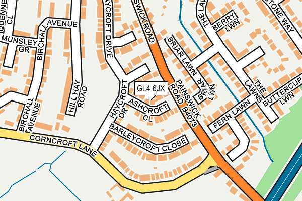 GL4 6JX map - OS OpenMap – Local (Ordnance Survey)