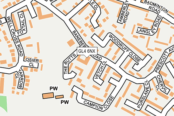 GL4 6NX map - OS OpenMap – Local (Ordnance Survey)