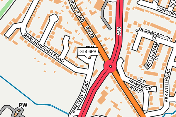 GL4 6PB map - OS OpenMap – Local (Ordnance Survey)