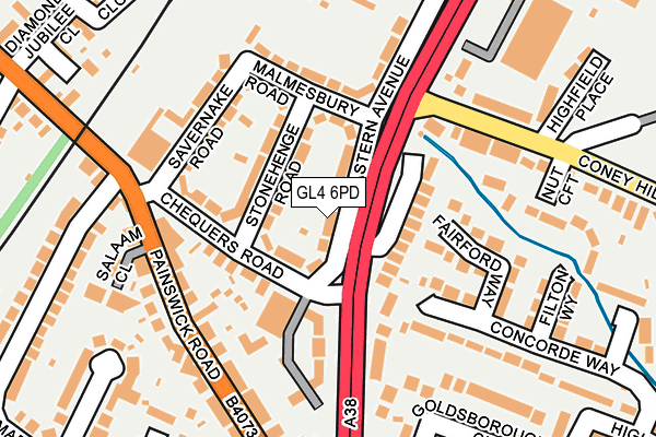 GL4 6PD map - OS OpenMap – Local (Ordnance Survey)