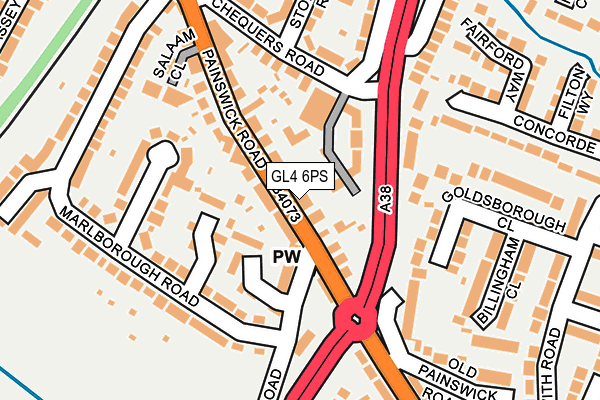 GL4 6PS map - OS OpenMap – Local (Ordnance Survey)