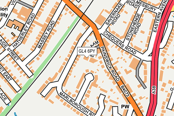 GL4 6PY map - OS OpenMap – Local (Ordnance Survey)