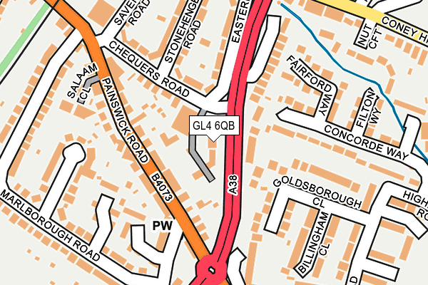 GL4 6QB map - OS OpenMap – Local (Ordnance Survey)