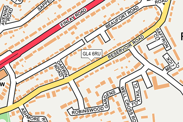 GL4 6RU map - OS OpenMap – Local (Ordnance Survey)