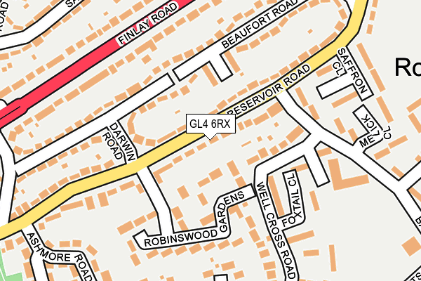 GL4 6RX map - OS OpenMap – Local (Ordnance Survey)