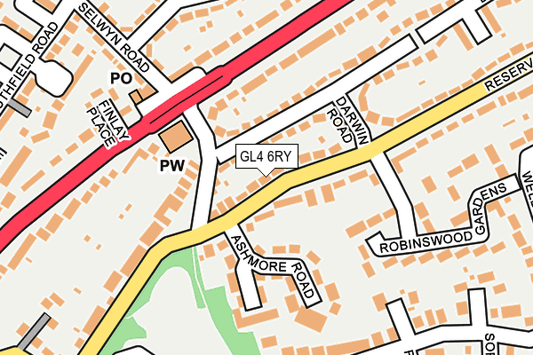 GL4 6RY map - OS OpenMap – Local (Ordnance Survey)