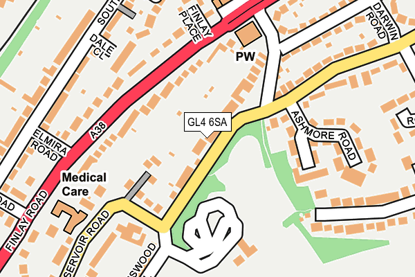 GL4 6SA map - OS OpenMap – Local (Ordnance Survey)
