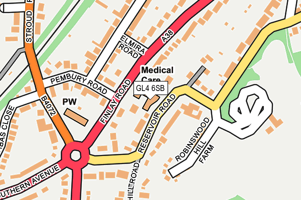 GL4 6SB map - OS OpenMap – Local (Ordnance Survey)