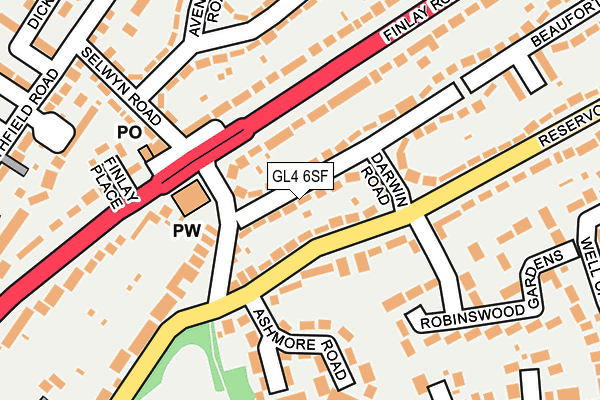GL4 6SF map - OS OpenMap – Local (Ordnance Survey)