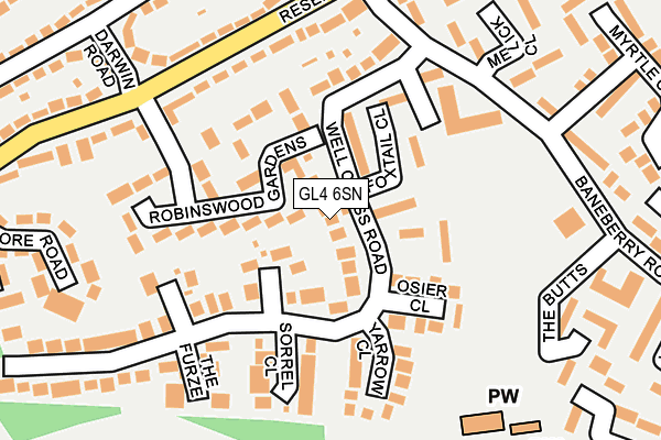 GL4 6SN map - OS OpenMap – Local (Ordnance Survey)