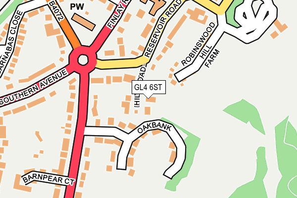 GL4 6ST map - OS OpenMap – Local (Ordnance Survey)