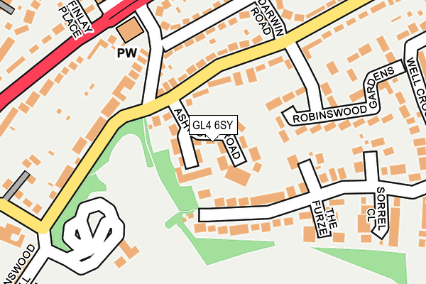 GL4 6SY map - OS OpenMap – Local (Ordnance Survey)