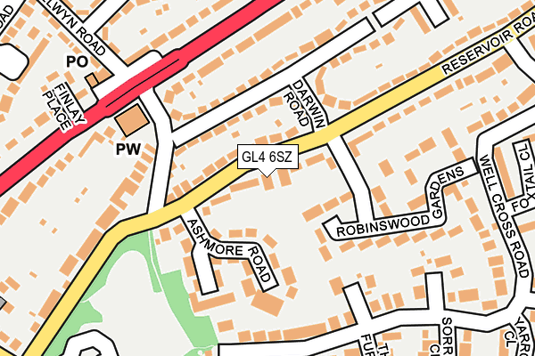 GL4 6SZ map - OS OpenMap – Local (Ordnance Survey)