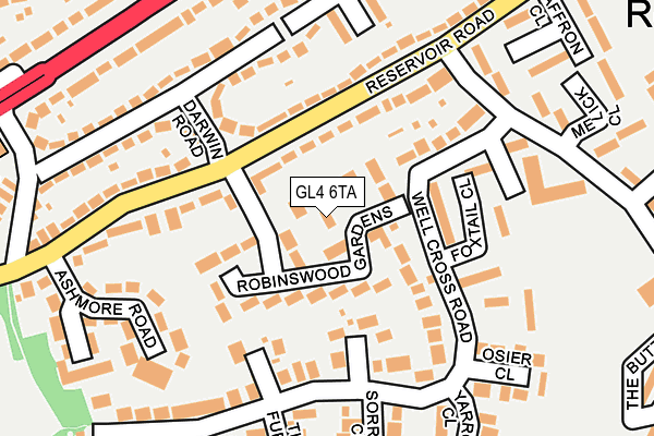 GL4 6TA map - OS OpenMap – Local (Ordnance Survey)