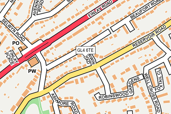 GL4 6TE map - OS OpenMap – Local (Ordnance Survey)
