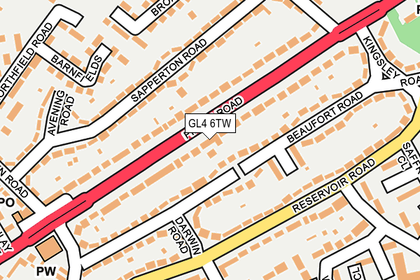 GL4 6TW map - OS OpenMap – Local (Ordnance Survey)