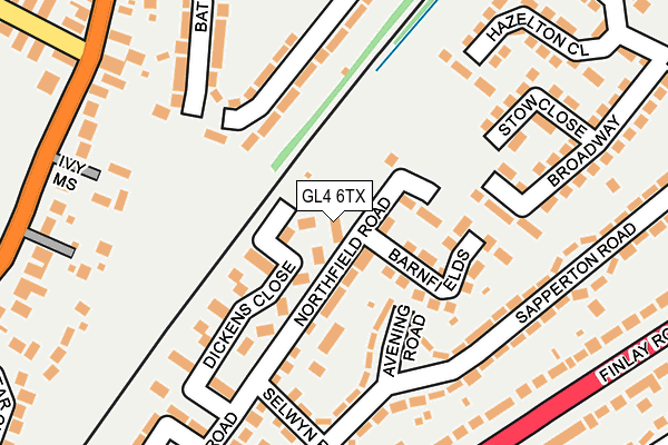 GL4 6TX map - OS OpenMap – Local (Ordnance Survey)