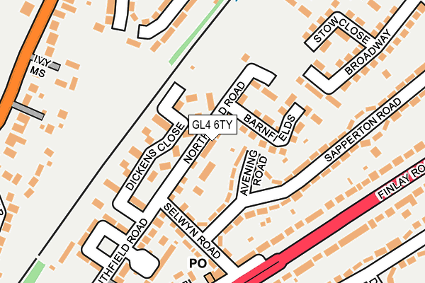 GL4 6TY map - OS OpenMap – Local (Ordnance Survey)