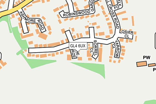 GL4 6UX map - OS OpenMap – Local (Ordnance Survey)