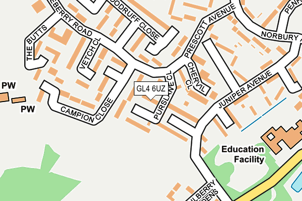 GL4 6UZ map - OS OpenMap – Local (Ordnance Survey)