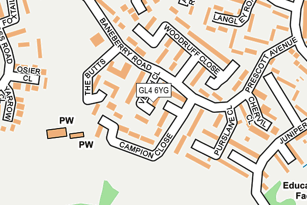 GL4 6YG map - OS OpenMap – Local (Ordnance Survey)