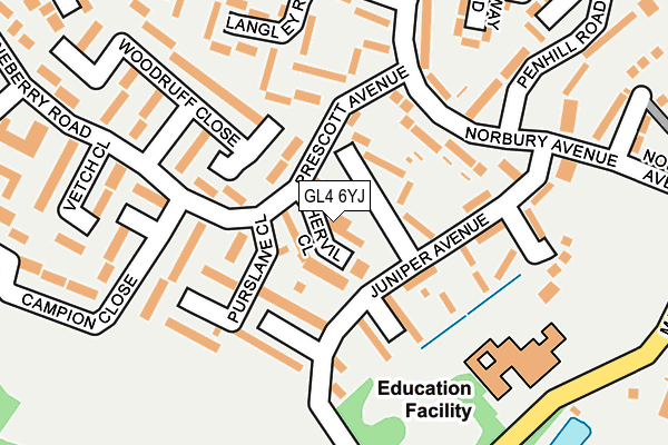 GL4 6YJ map - OS OpenMap – Local (Ordnance Survey)