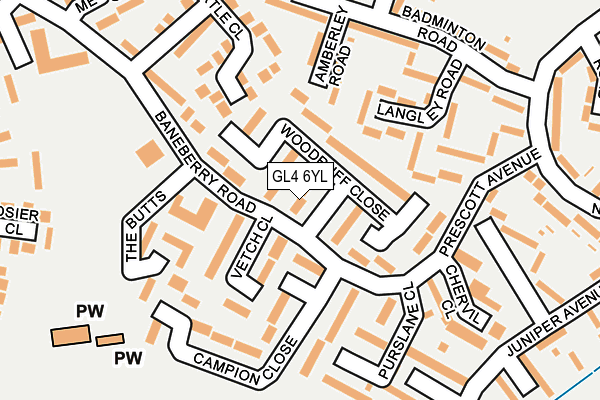GL4 6YL map - OS OpenMap – Local (Ordnance Survey)