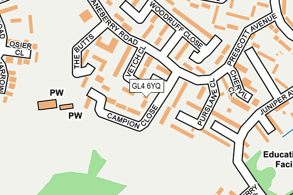 GL4 6YQ map - OS OpenMap – Local (Ordnance Survey)