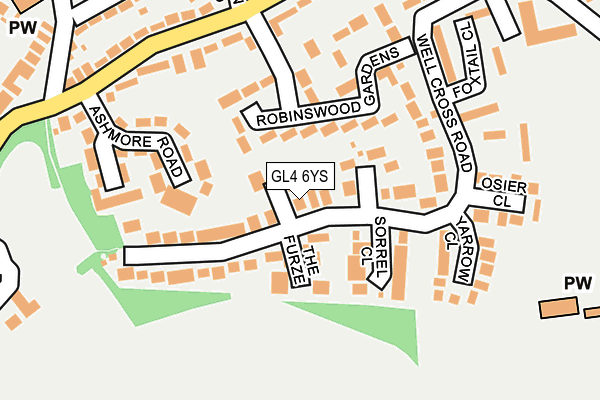 GL4 6YS map - OS OpenMap – Local (Ordnance Survey)
