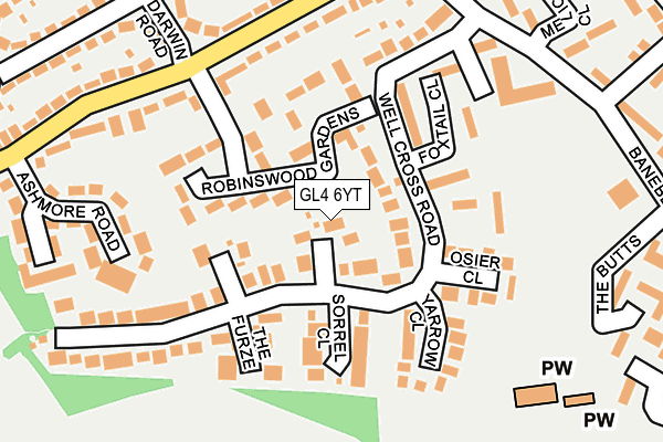 GL4 6YT map - OS OpenMap – Local (Ordnance Survey)