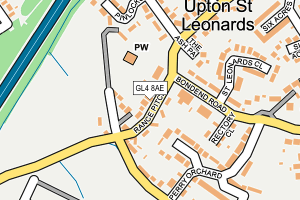 GL4 8AE map - OS OpenMap – Local (Ordnance Survey)