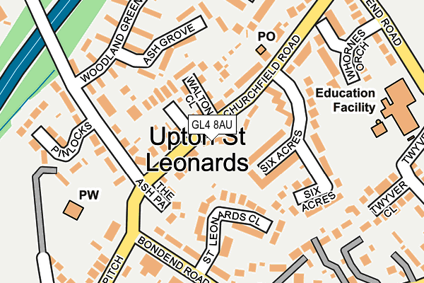 GL4 8AU map - OS OpenMap – Local (Ordnance Survey)