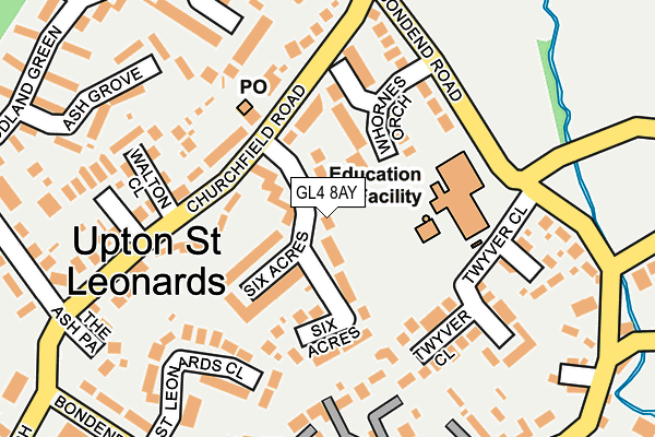 GL4 8AY map - OS OpenMap – Local (Ordnance Survey)